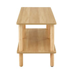 Mobile TV a 2 livelli con ripiano aperto e gambe in legno