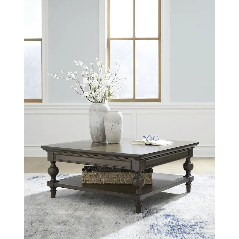 Tavolino da caffè quadrato marrone scuro - 42 L x 42 P x 18,63 A