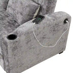 Divano letto a due posti convertibile con schienale regolabile, porte USB e portabicchieri