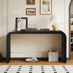 59 Entryway Table, Curved Waterfall-style Table,Console Table with Wood Beads