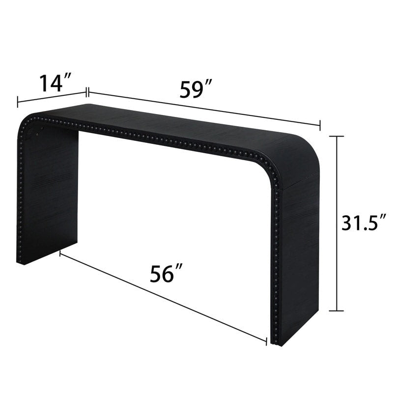 Consolle da ingresso con design a cascata curva e perline in legno