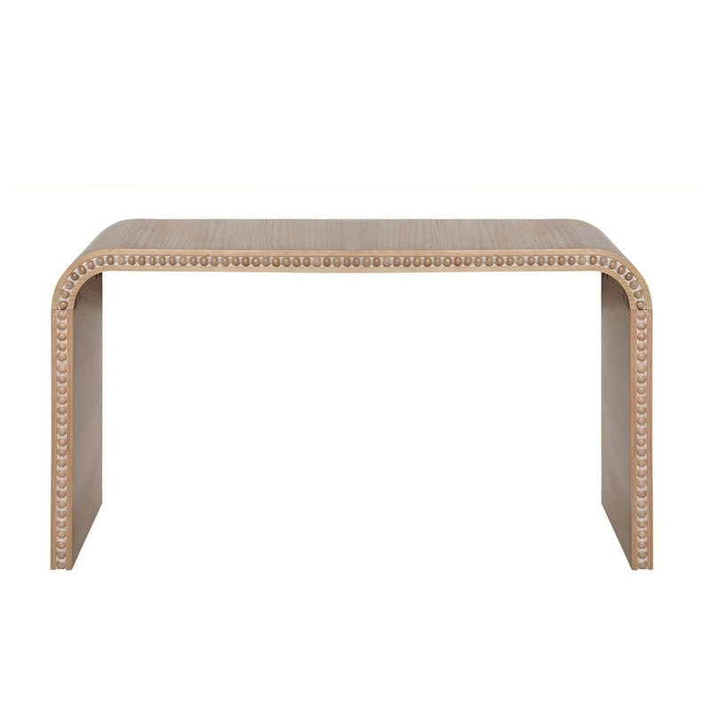 Consolle da ingresso con design a cascata curva e perline in legno