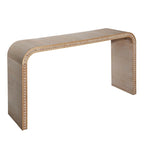Consolle da ingresso con design a cascata curva e perline in legno