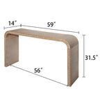 Consolle da ingresso con design a cascata curva e perline in legno