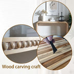 Consolle da ingresso con design a cascata curva e perline in legno