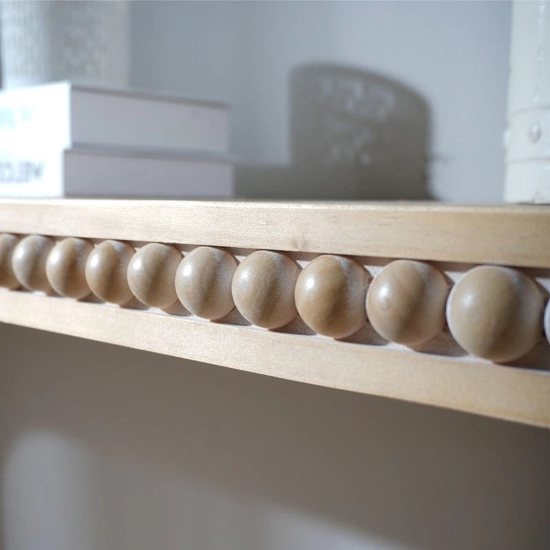 Consolle da ingresso con design a cascata curva e perline in legno