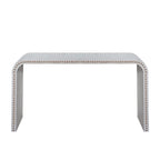 Consolle da ingresso con design a cascata curva e perline in legno