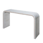 Consolle da ingresso con design a cascata curva e perline in legno