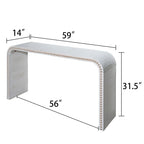 Consolle da ingresso con design a cascata curva e perline in legno