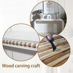 Consolle da ingresso con design a cascata curva e perline in legno