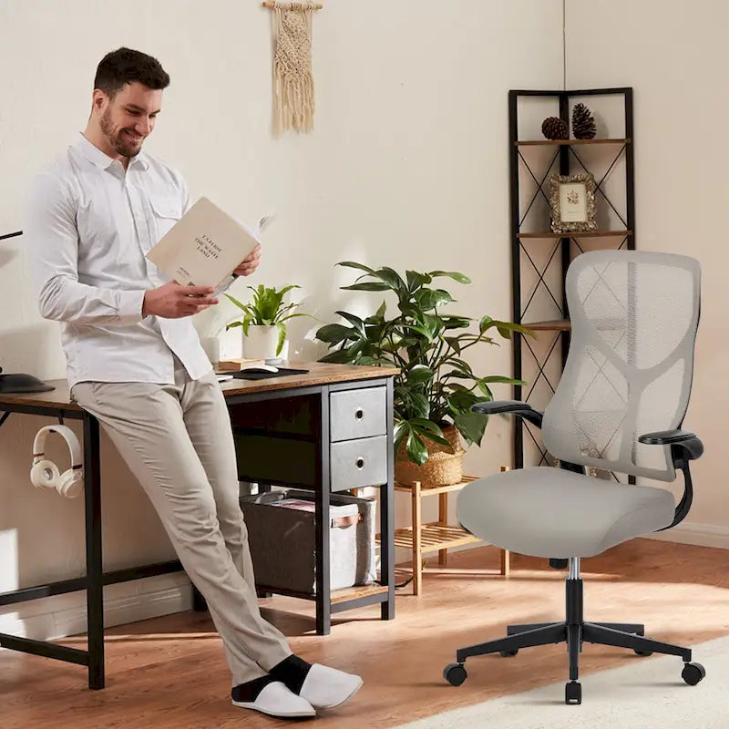 Sedia da Ufficio Ergonomica con Altezza, Inclinazione e Braccioli Regolabili
