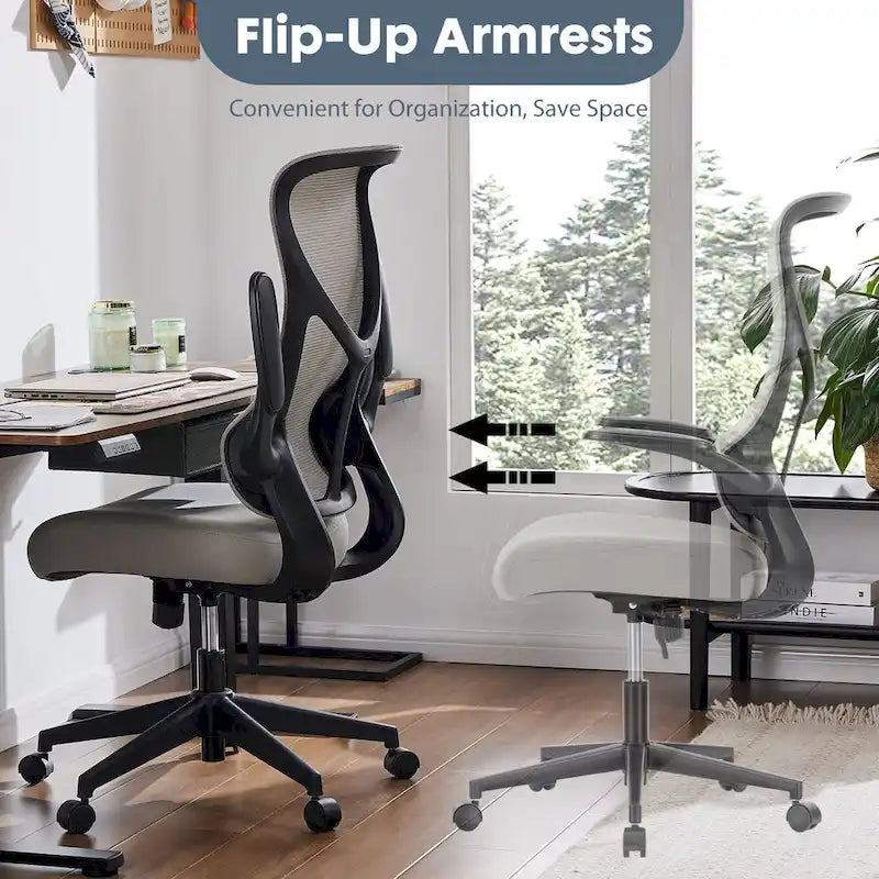 Sedia da Ufficio Ergonomica con Altezza, Inclinazione e Braccioli Regolabili