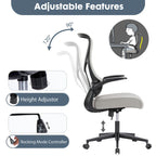 Sedia da Ufficio Ergonomica con Altezza, Inclinazione e Braccioli Regolabili