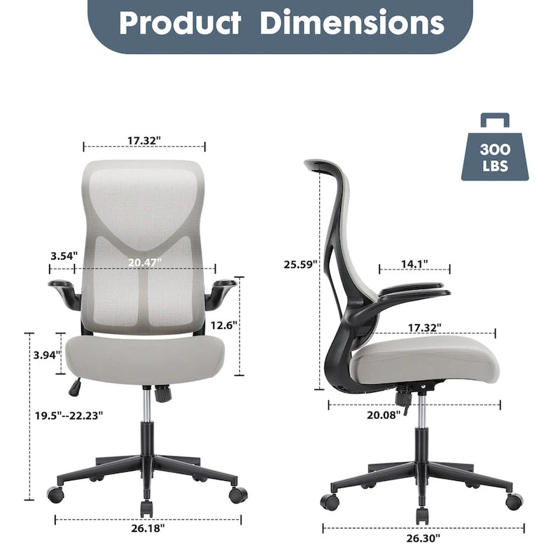 Sedia da Ufficio Ergonomica con Altezza, Inclinazione e Braccioli Regolabili