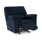 Poltrona reclinabile basculante con braccioli imbottiti – Velluto a coste blu navy