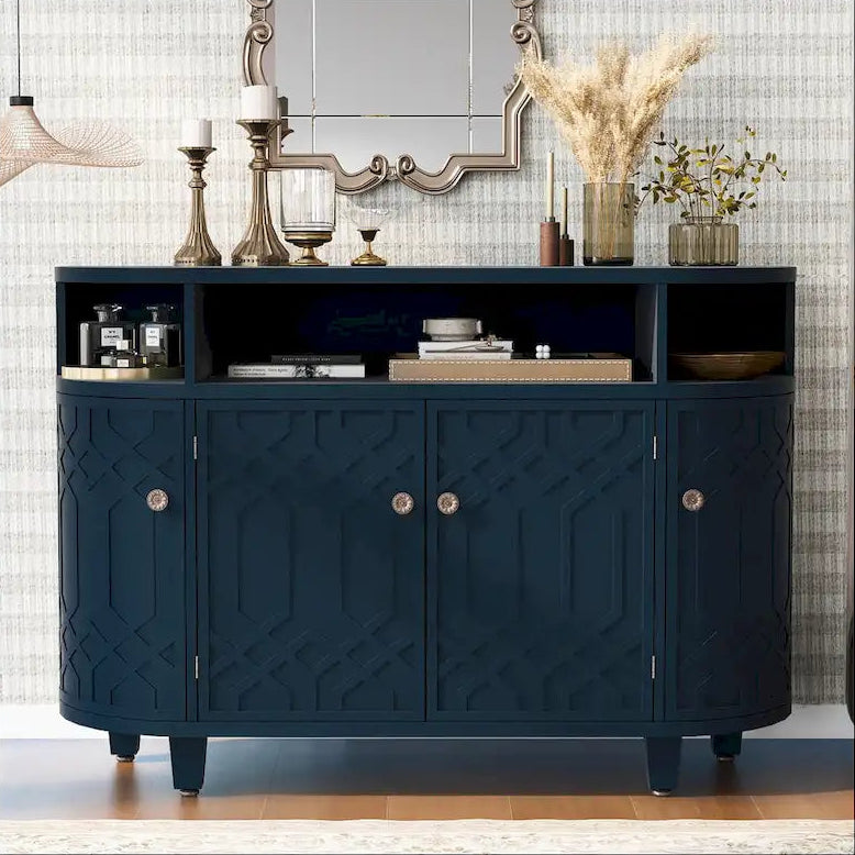 Curved Design Storage Cabinet made of Fraxinus Mandschuric Solid Wood