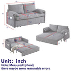 Divano Letto Convertibile a Due Posti con Rivestimento in Velluto a Coste