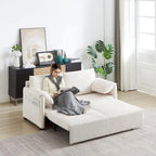 Divano Letto Convertibile a Due Posti con Rivestimento in Velluto a Coste
