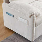 Divano Letto Convertibile a Due Posti con Rivestimento in Velluto a Coste
