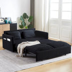 Divano Letto Convertibile a Due Posti con Rivestimento in Velluto a Coste
