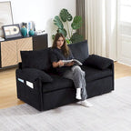 Divano Letto Convertibile a Due Posti con Rivestimento in Velluto a Coste