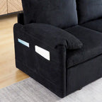 Divano Letto Convertibile a Due Posti con Rivestimento in Velluto a Coste
