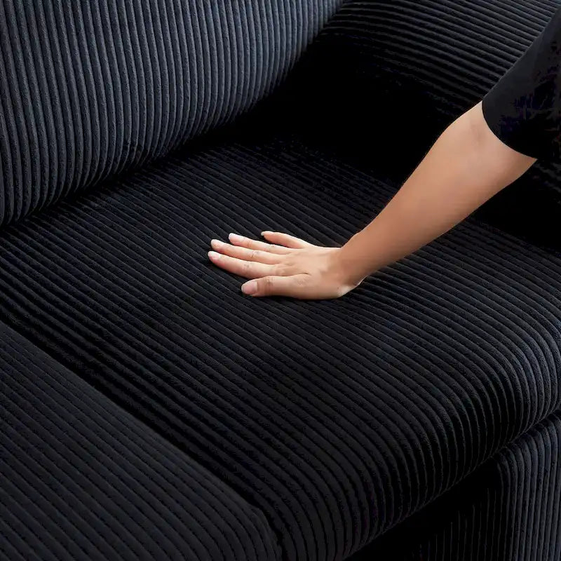 Divano Letto Convertibile a Due Posti con Rivestimento in Velluto a Coste