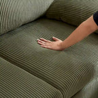 Divano Letto Convertibile a Due Posti con Rivestimento in Velluto a Coste