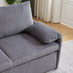 Divano Letto Convertibile a Due Posti con Rivestimento in Velluto a Coste