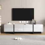 Mobile porta TV da 74" con finitura lucida e contenitore, adatto per TV fino a 80"