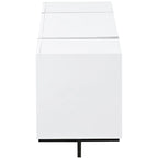 Mobile porta TV da 74" con finitura lucida e contenitore, adatto per TV fino a 80"