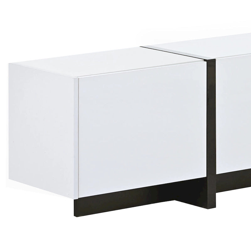 Mobile porta TV da 74" con finitura lucida e contenitore, adatto per TV fino a 80"