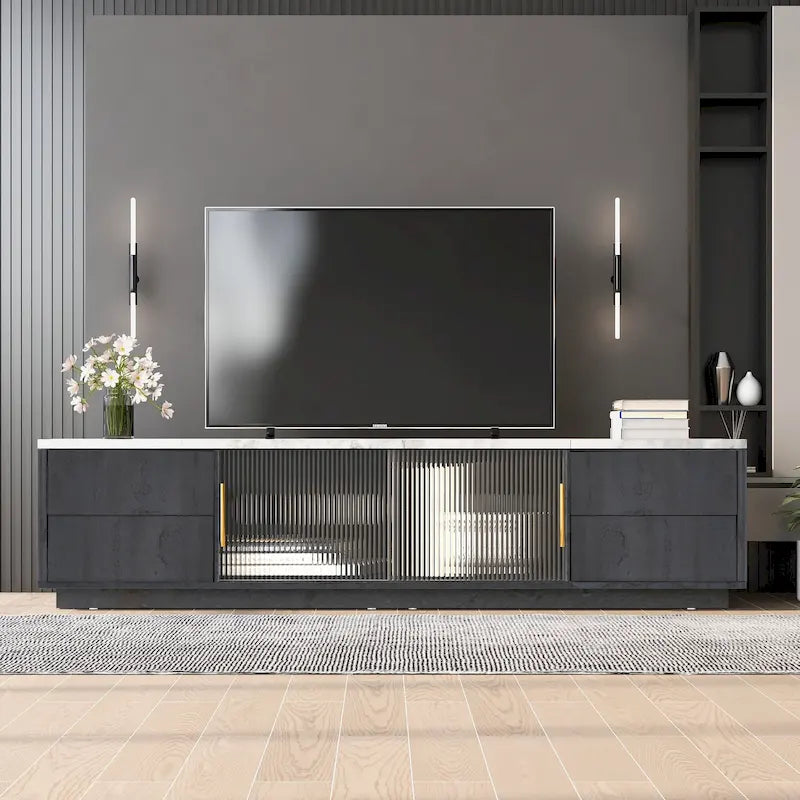 Mobile porta TV da 62.9" con 4 cassetti e grande armadio contenitore per TV fino a 70"