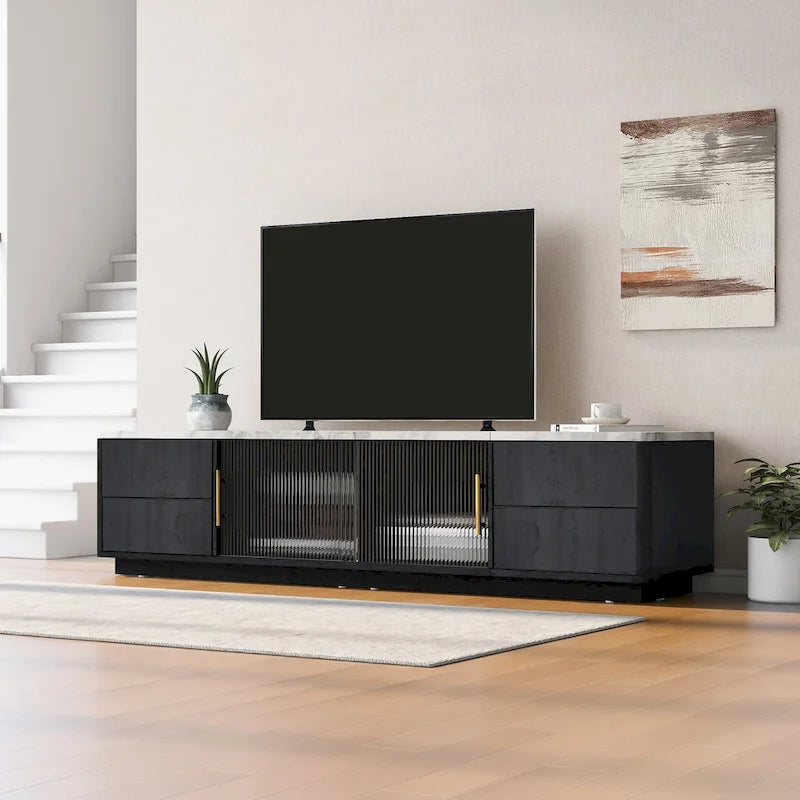 Mobile porta TV da 62.9" con 4 cassetti e grande armadio contenitore per TV fino a 70"