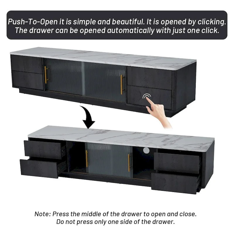 Mobile porta TV da 62.9" con 4 cassetti e grande armadio contenitore per TV fino a 70"