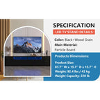 Mobile porta TV da 83" con luci LED RGB e spazio contenitivo, adatto per TV fino a 80"