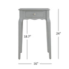 Tavolino comodino in legno a 1 cassetto con gambe affusolate
