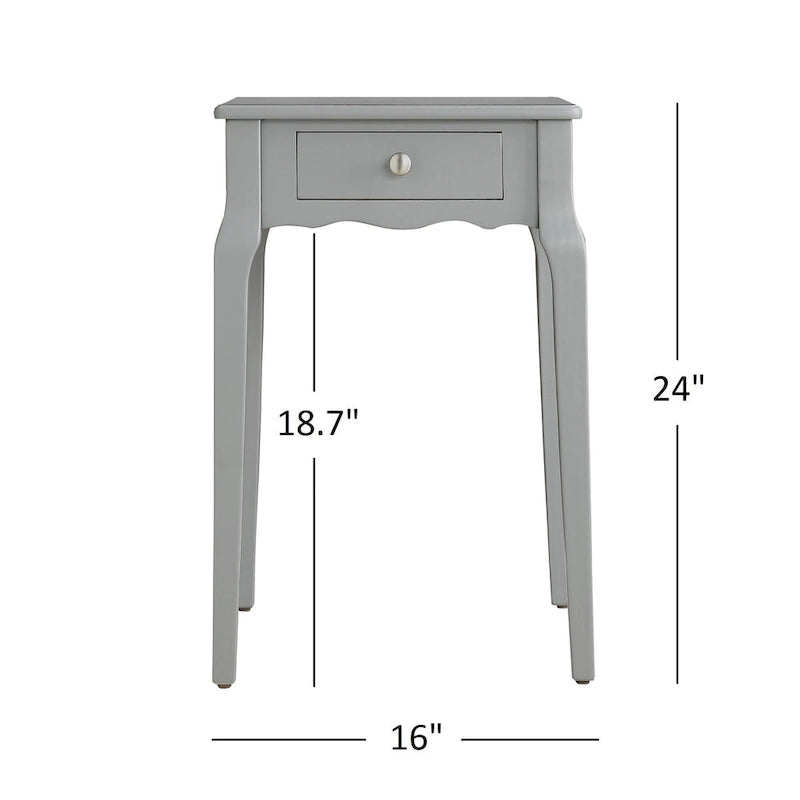 Tavolino comodino in legno a 1 cassetto con gambe affusolate