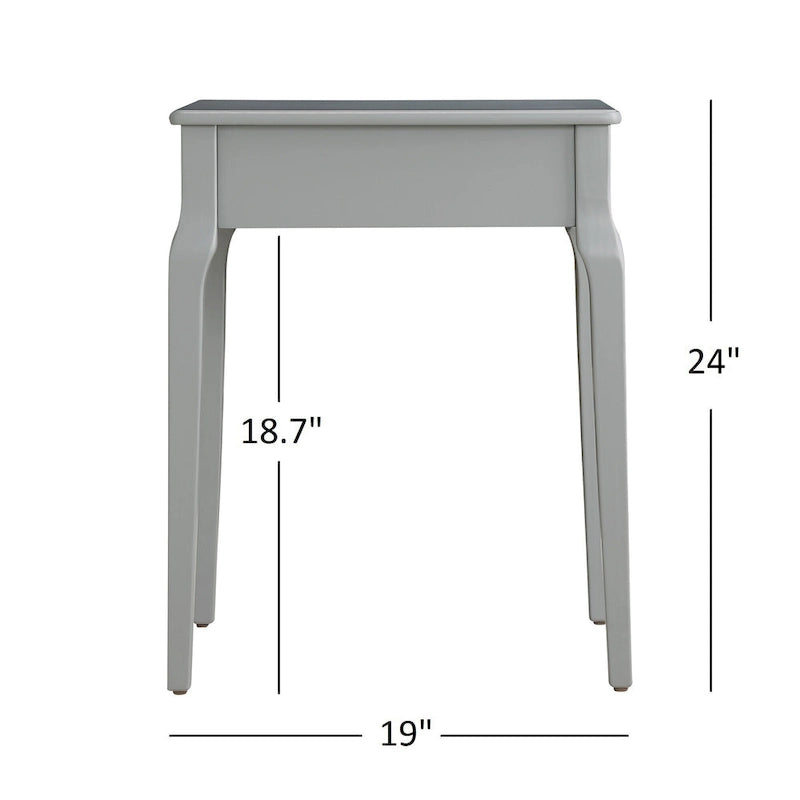 Tavolino comodino in legno a 1 cassetto con gambe affusolate