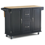 Carrello da cucina in legno nero con anta a ribalta