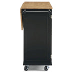 Carrello da cucina in legno nero con anta a ribalta