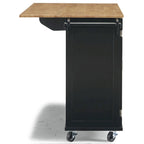 Carrello da cucina in legno nero con anta a ribalta