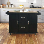 Carrello da cucina in legno nero con anta a ribalta