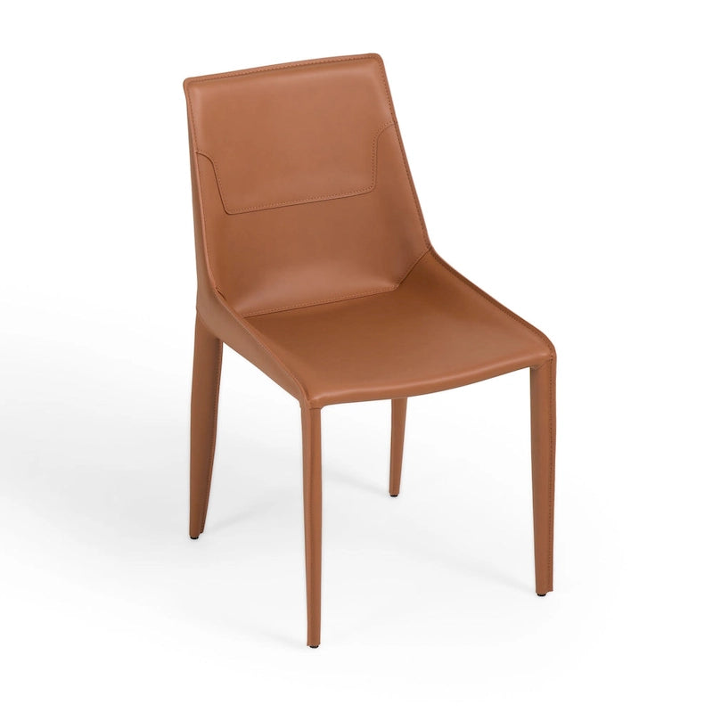 Sedia da pranzo in pelle color cognac (Set da 2)