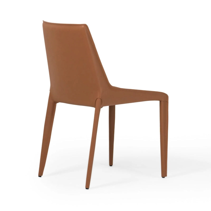 Sedia da pranzo in pelle color cognac (Set da 2)