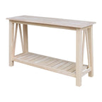 Console in Legno Massello con Ripiano Inferiore