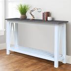 Console in Legno Massello con Ripiano Inferiore