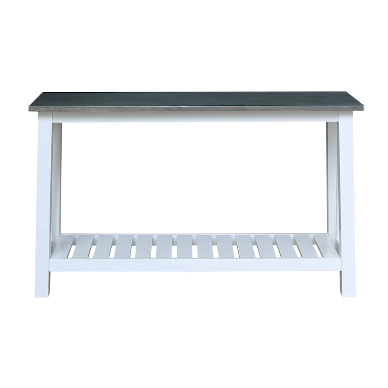 Console in Legno Massello con Ripiano Inferiore