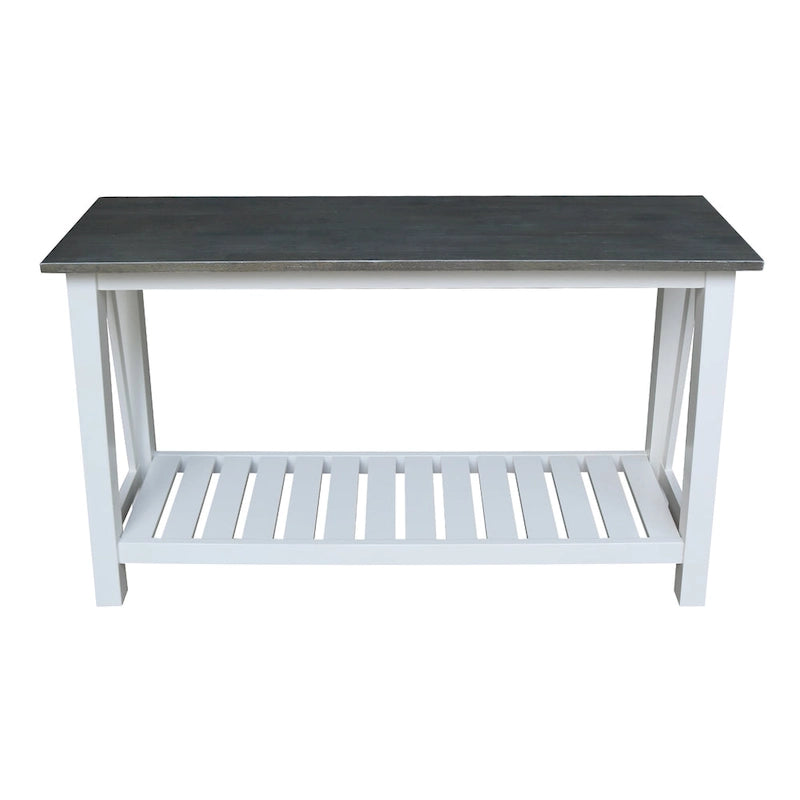Console in Legno Massello con Ripiano Inferiore