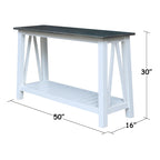 Console in Legno Massello con Ripiano Inferiore